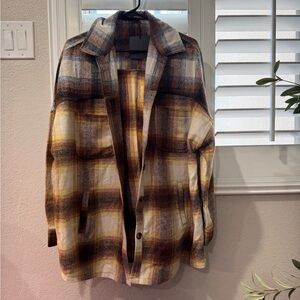 Plaid Flannel Shirt Jacket